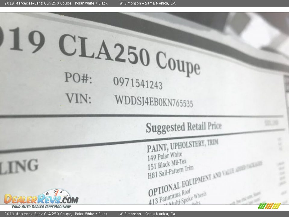2019 Mercedes-Benz CLA 250 Coupe Polar White / Black Photo #11