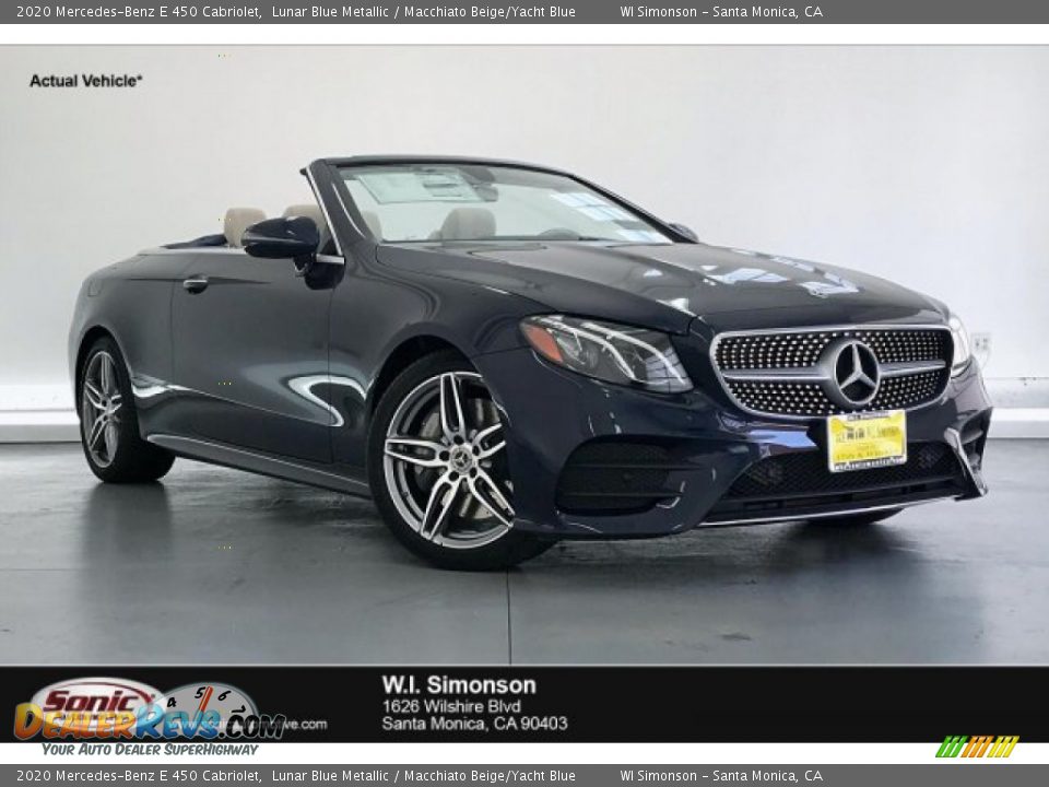 2020 Mercedes-Benz E 450 Cabriolet Lunar Blue Metallic / Macchiato Beige/Yacht Blue Photo #1