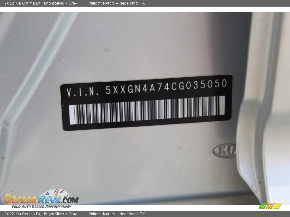 2012 Kia Optima EX Bright Silver / Gray Photo #28