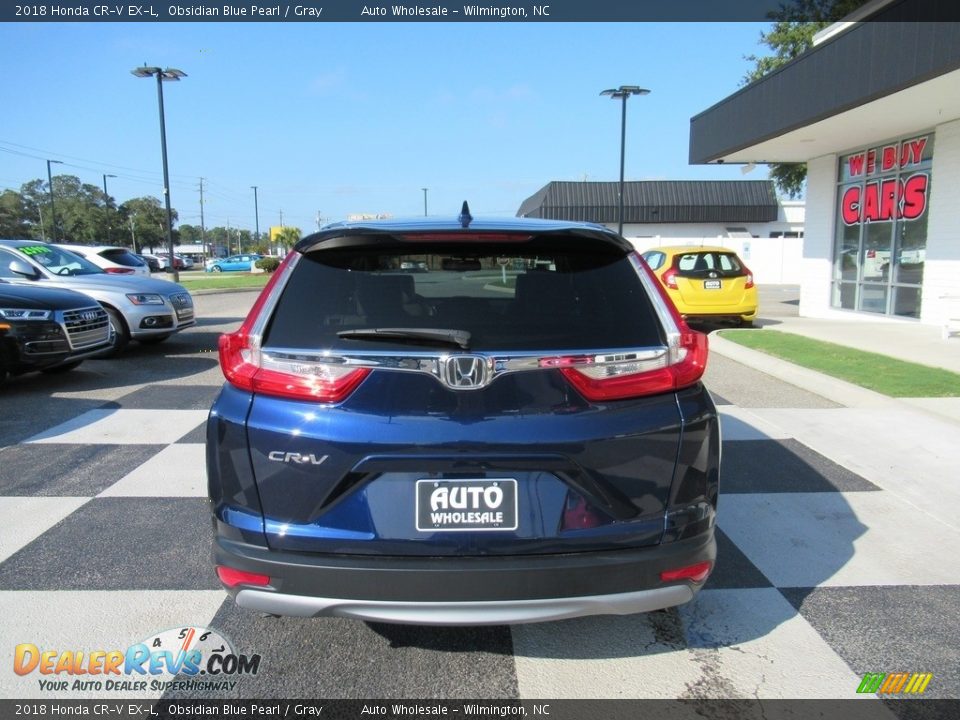2018 Honda CR-V EX-L Obsidian Blue Pearl / Gray Photo #4
