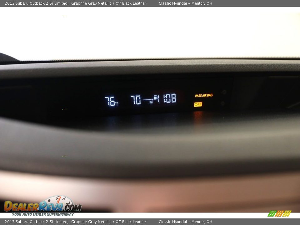 2013 Subaru Outback 2.5i Limited Graphite Gray Metallic / Off Black Leather Photo #9