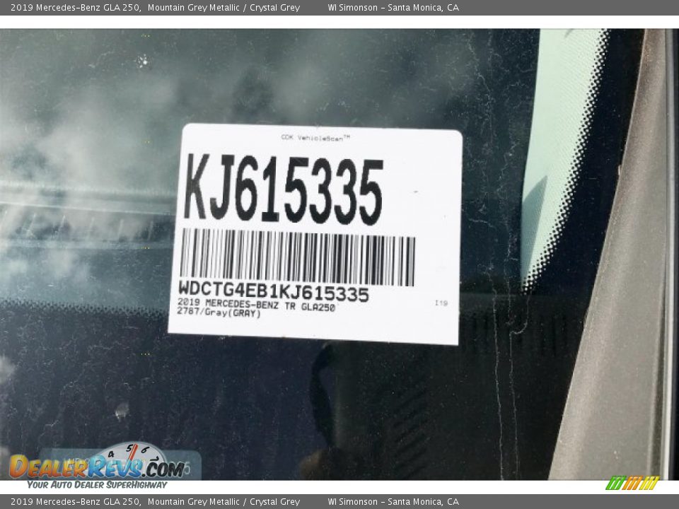 2019 Mercedes-Benz GLA 250 Mountain Grey Metallic / Crystal Grey Photo #12