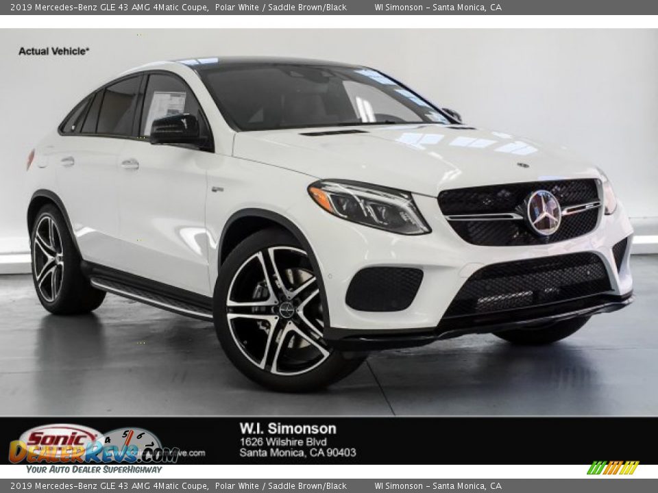 2019 Mercedes-Benz GLE 43 AMG 4Matic Coupe Polar White / Saddle Brown/Black Photo #1