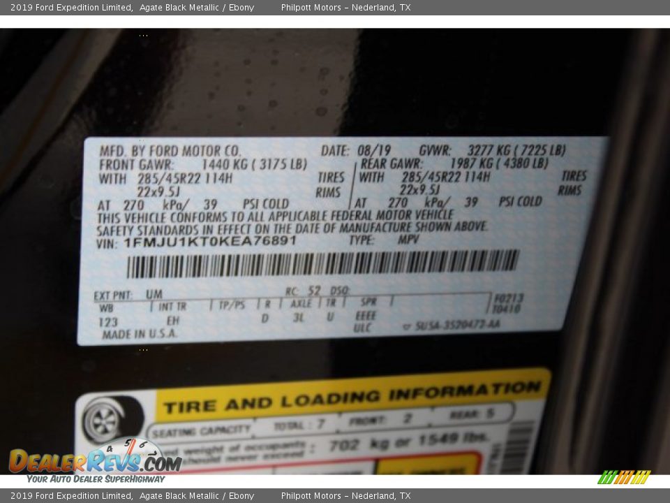 2019 Ford Expedition Limited Agate Black Metallic / Ebony Photo #28