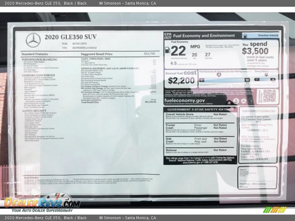 2020 Mercedes-Benz GLE 350 Black / Black Photo #10