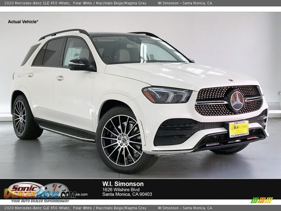 2020 Mercedes-Benz GLE 450 4Matic Polar White / Macchiato Beige/Magma Grey Photo #1