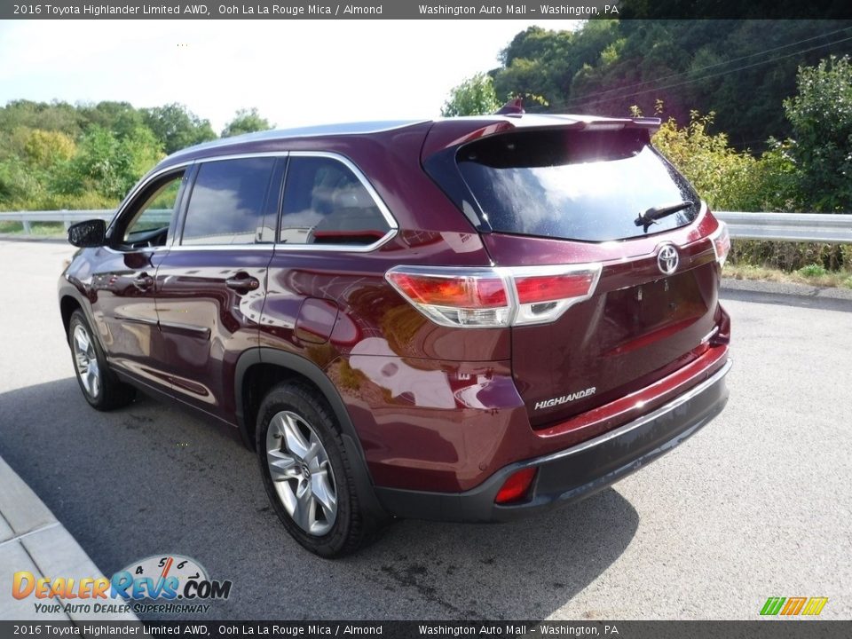 2016 Toyota Highlander Limited AWD Ooh La La Rouge Mica / Almond Photo #7