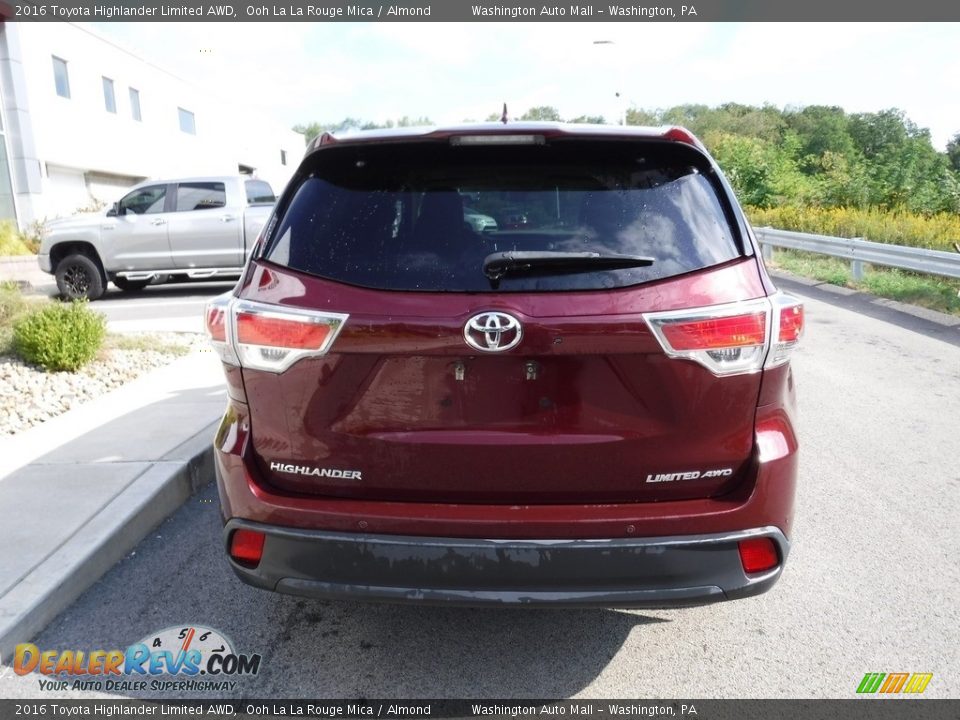 2016 Toyota Highlander Limited AWD Ooh La La Rouge Mica / Almond Photo #8