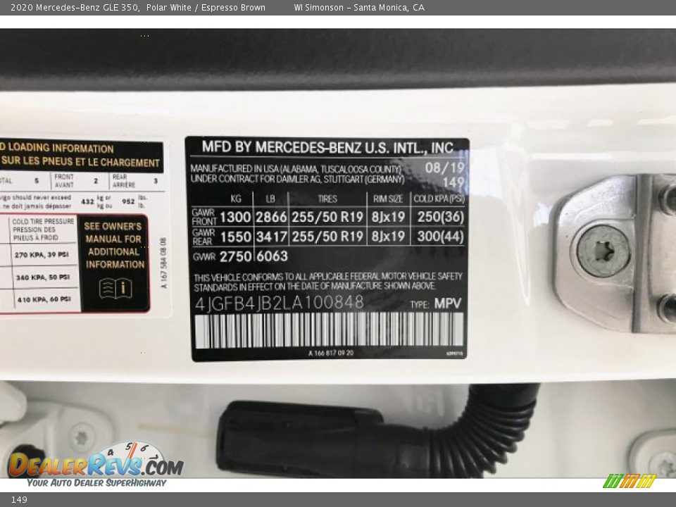 Mercedes-Benz Color Code 149 Polar White