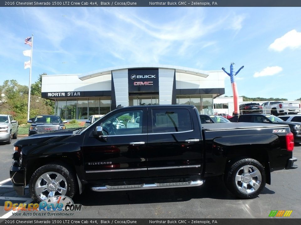 2016 Chevrolet Silverado 1500 LTZ Crew Cab 4x4 Black / Cocoa/Dune Photo #1