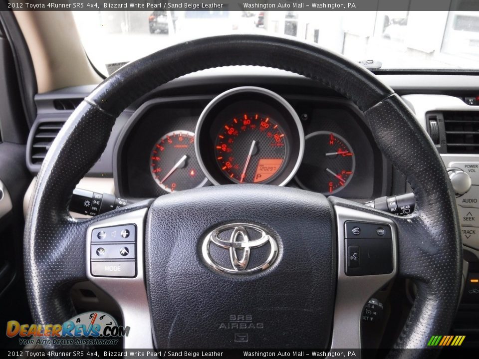 2012 Toyota 4Runner SR5 4x4 Blizzard White Pearl / Sand Beige Leather Photo #25