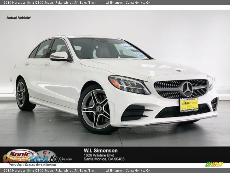 2019 Mercedes-Benz C 300 Sedan Polar White / Silk Beige/Black Photo #1