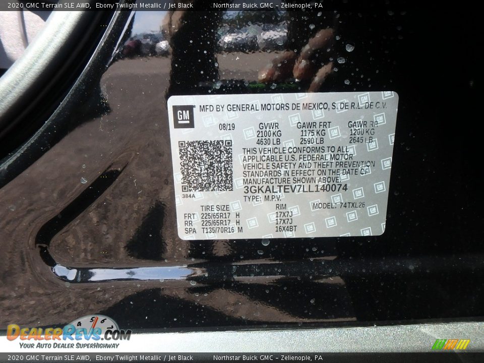 2020 GMC Terrain SLE AWD Ebony Twilight Metallic / Jet Black Photo #11