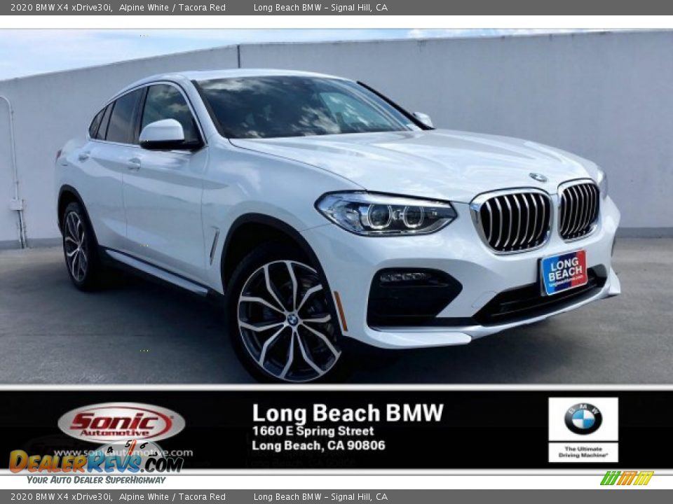 2020 BMW X4 xDrive30i Alpine White / Tacora Red Photo #1
