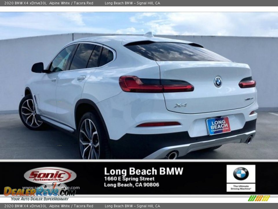 2020 BMW X4 xDrive30i Alpine White / Tacora Red Photo #2