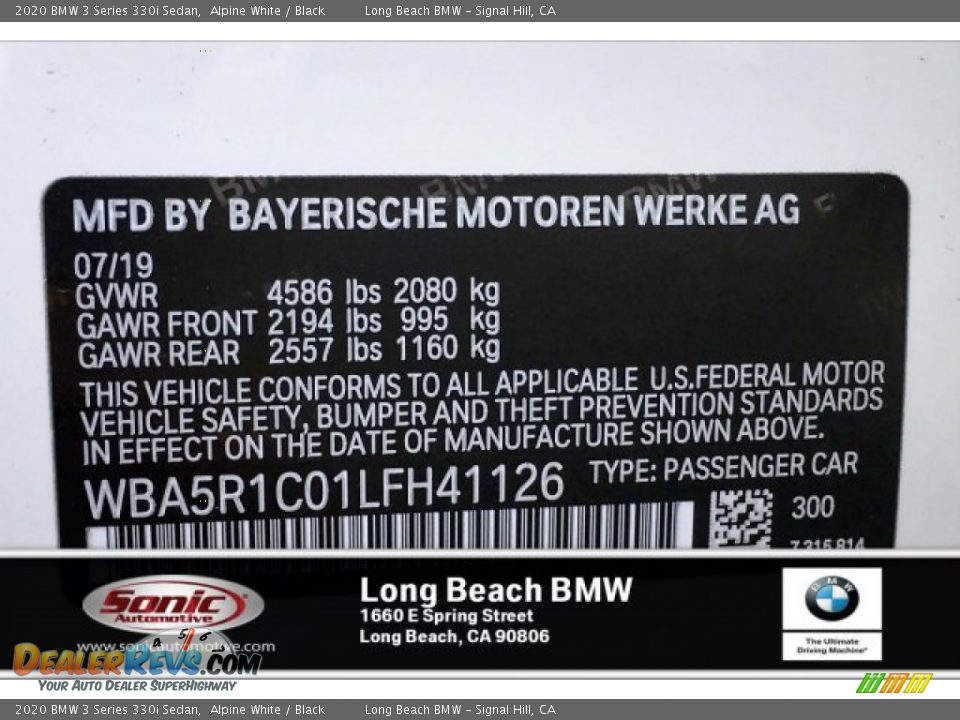 2020 BMW 3 Series 330i Sedan Alpine White / Black Photo #11