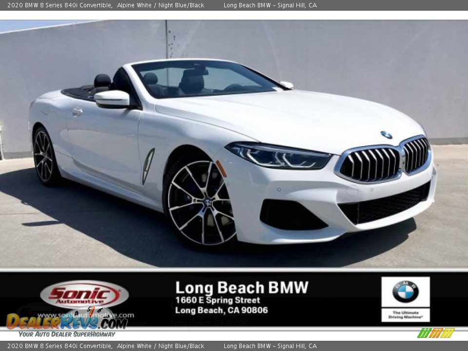 2020 BMW 8 Series 840i Convertible Alpine White / Night Blue/Black Photo #1