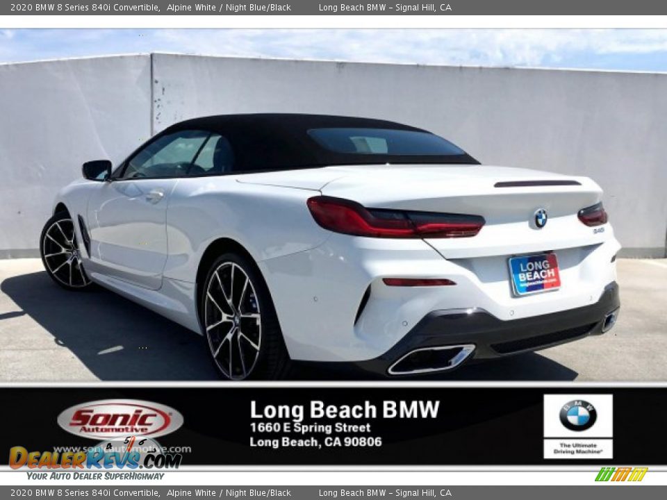 2020 BMW 8 Series 840i Convertible Alpine White / Night Blue/Black Photo #2