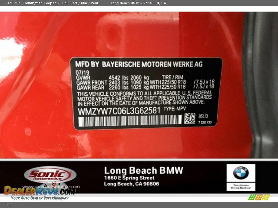 Mini Color Code B51 Chili Red