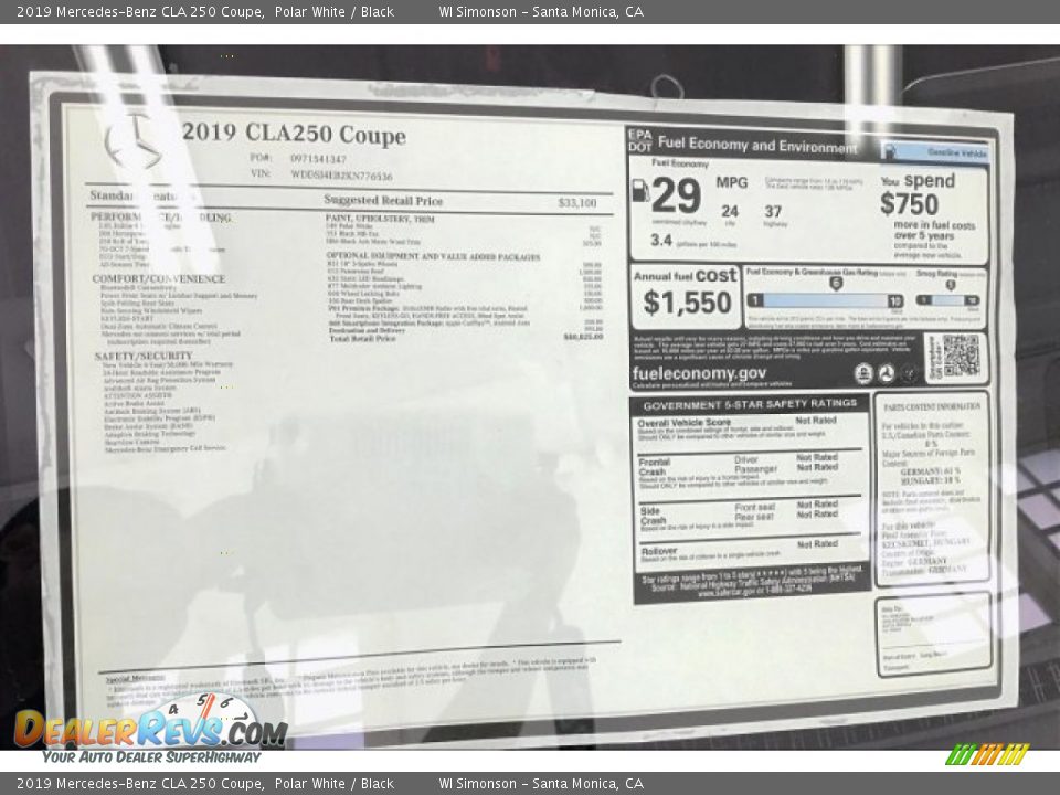 2019 Mercedes-Benz CLA 250 Coupe Polar White / Black Photo #10