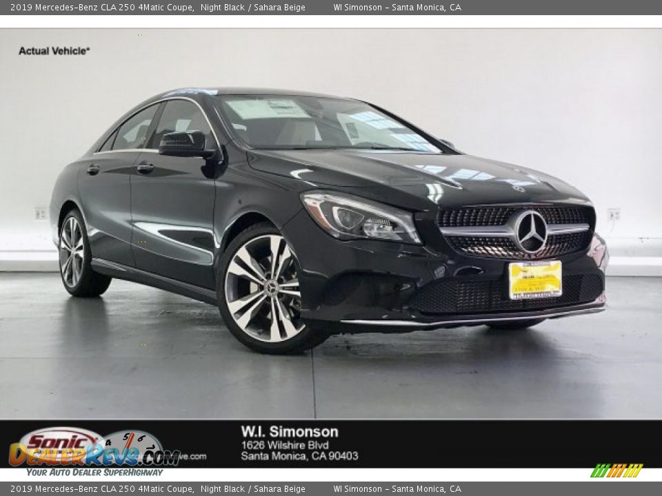 2019 Mercedes-Benz CLA 250 4Matic Coupe Night Black / Sahara Beige Photo #1