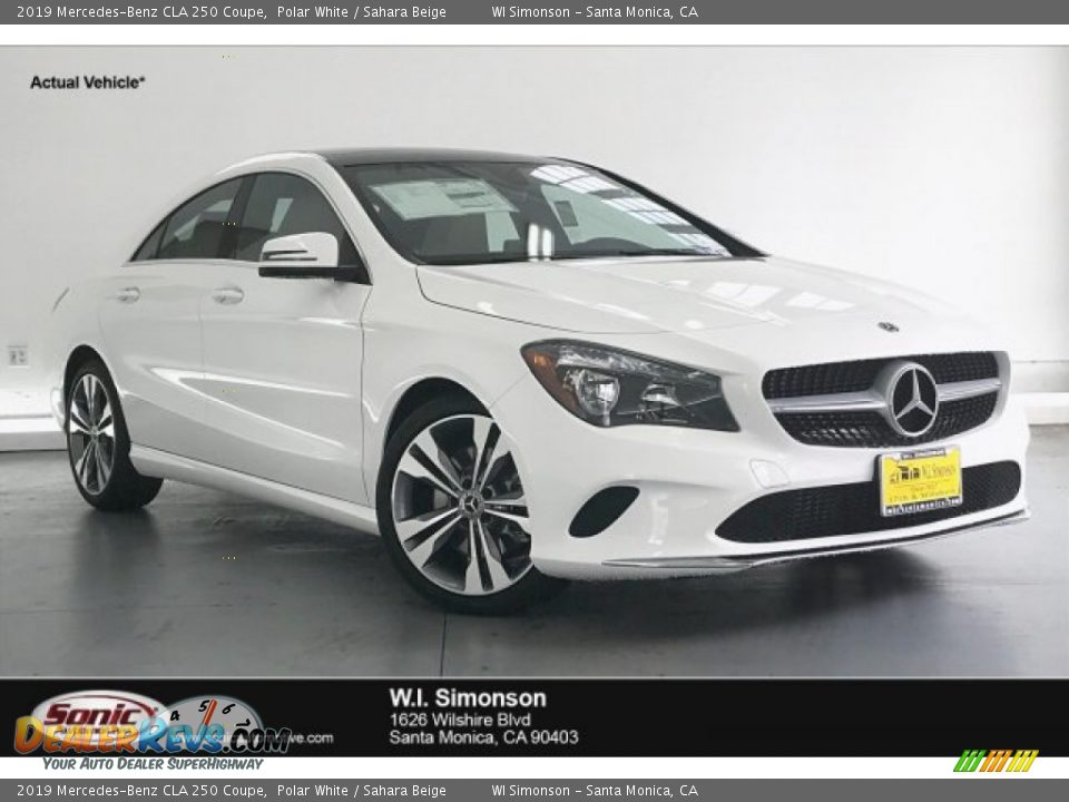 2019 Mercedes-Benz CLA 250 Coupe Polar White / Sahara Beige Photo #1