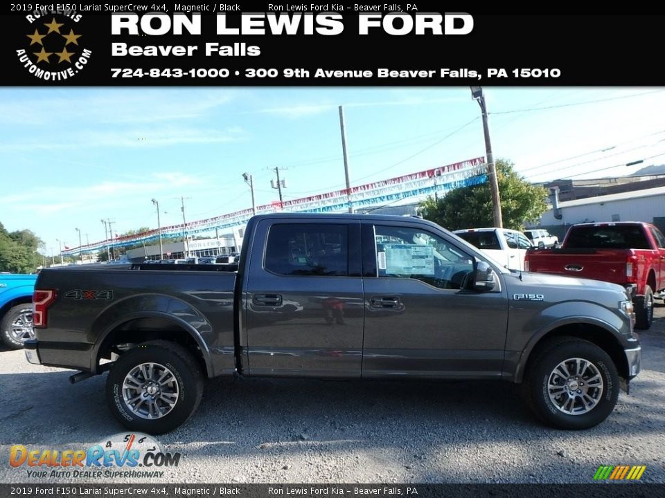 2019 Ford F150 Lariat SuperCrew 4x4 Magnetic / Black Photo #1