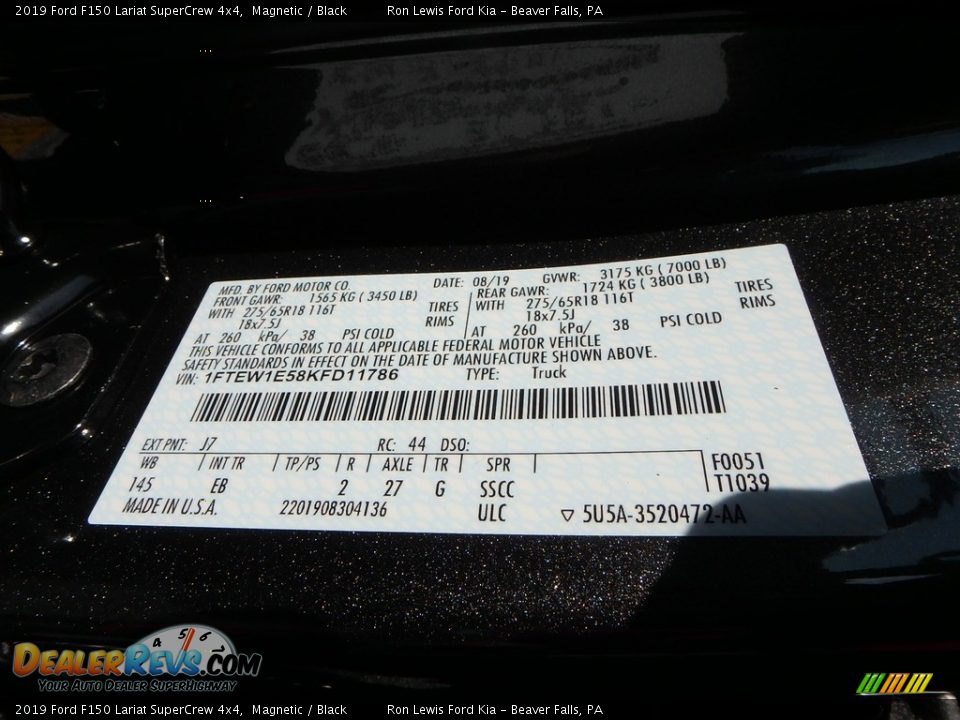 2019 Ford F150 Lariat SuperCrew 4x4 Magnetic / Black Photo #10