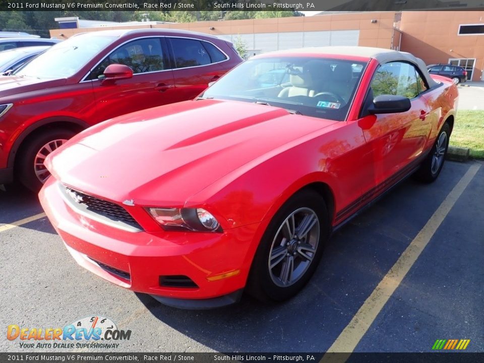 2011 Ford Mustang V6 Premium Convertible Race Red / Stone Photo #1