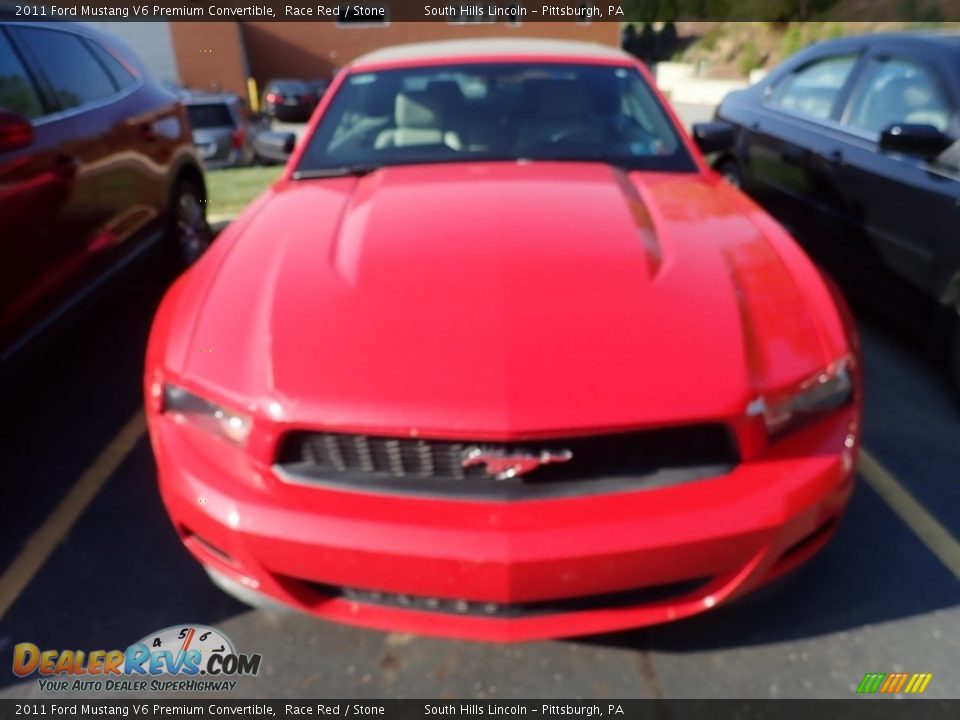 2011 Ford Mustang V6 Premium Convertible Race Red / Stone Photo #4