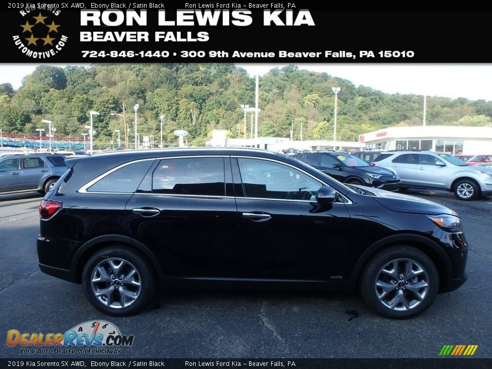 2019 Kia Sorento SX AWD Ebony Black / Satin Black Photo #1