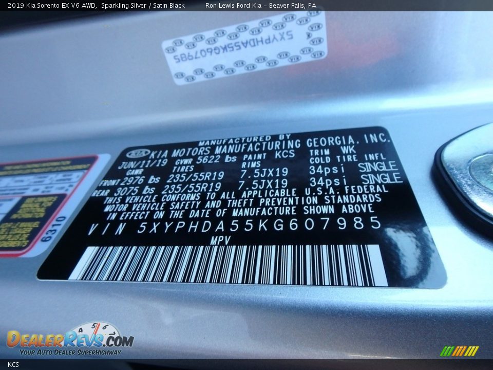 Kia Color Code KCS Sparkling Silver