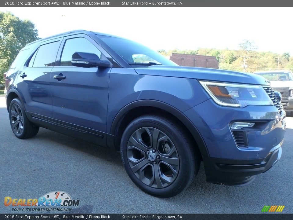 2018 Ford Explorer Sport 4WD Blue Metallic / Ebony Black Photo #1