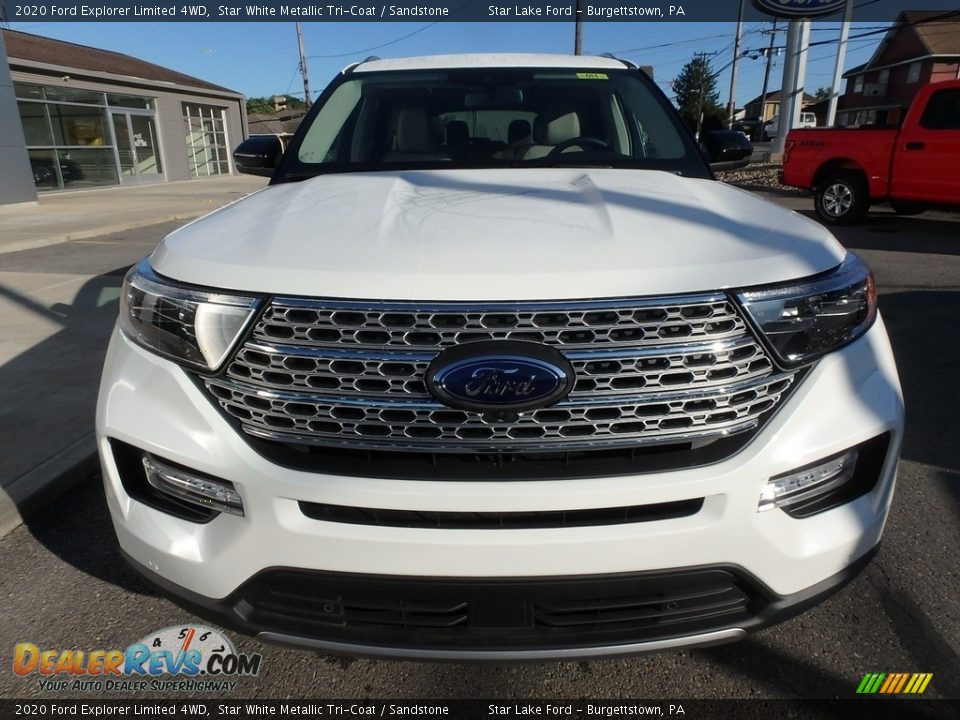 2020 Ford Explorer Limited 4WD Star White Metallic Tri-Coat / Sandstone Photo #2