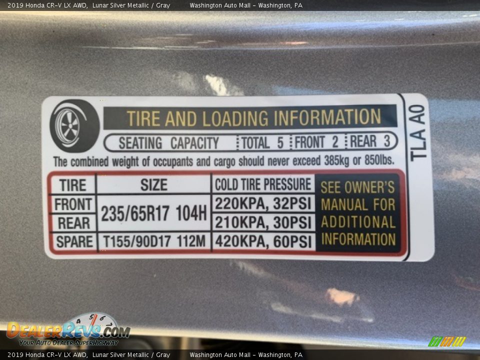 2019 Honda CR-V LX AWD Lunar Silver Metallic / Gray Photo #8