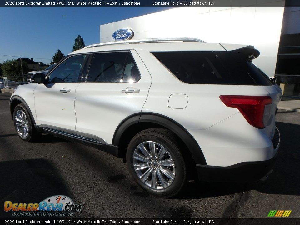 2020 Ford Explorer Limited 4WD Star White Metallic Tri-Coat / Sandstone Photo #8