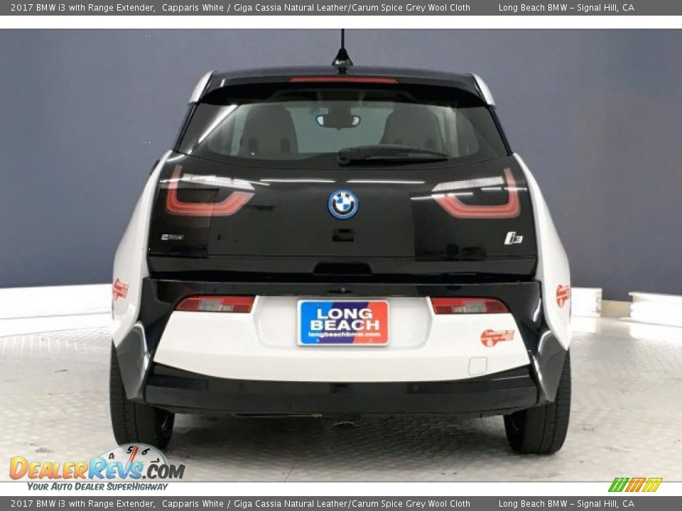 2017 BMW i3 with Range Extender Capparis White / Giga Cassia Natural Leather/Carum Spice Grey Wool Cloth Photo #3