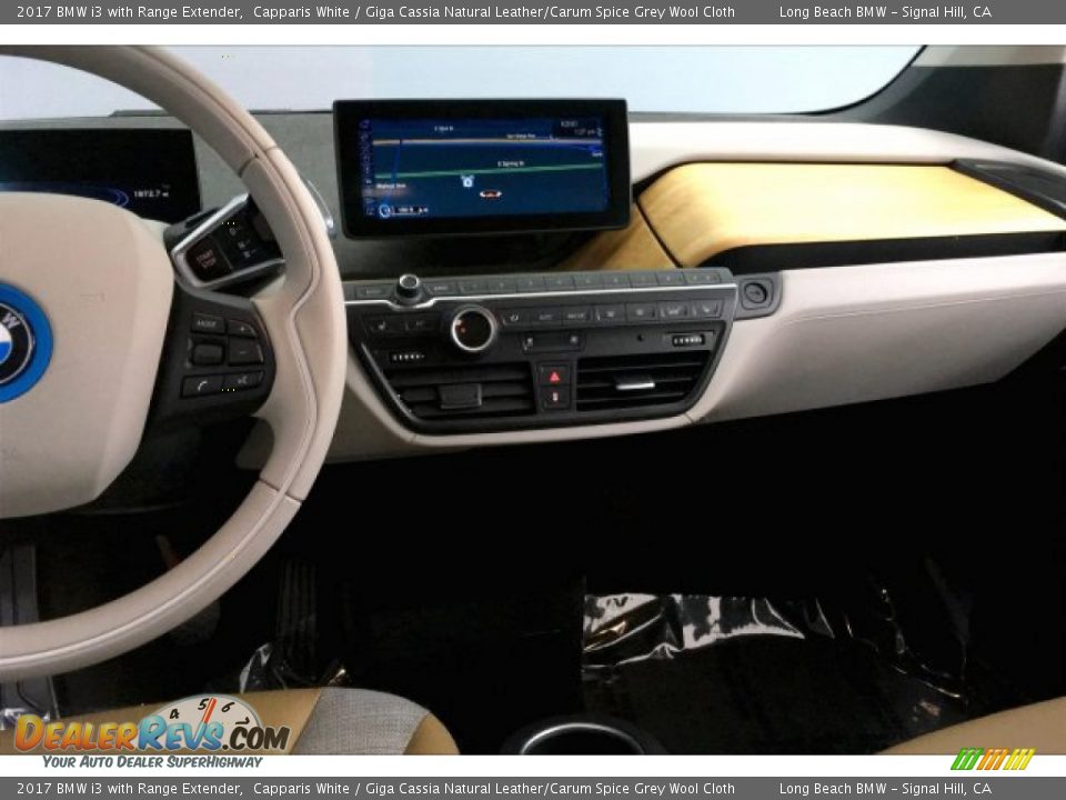 2017 BMW i3 with Range Extender Capparis White / Giga Cassia Natural Leather/Carum Spice Grey Wool Cloth Photo #5