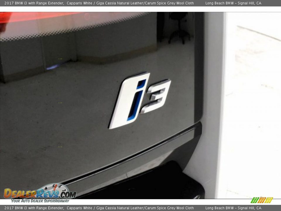 2017 BMW i3 with Range Extender Capparis White / Giga Cassia Natural Leather/Carum Spice Grey Wool Cloth Photo #7