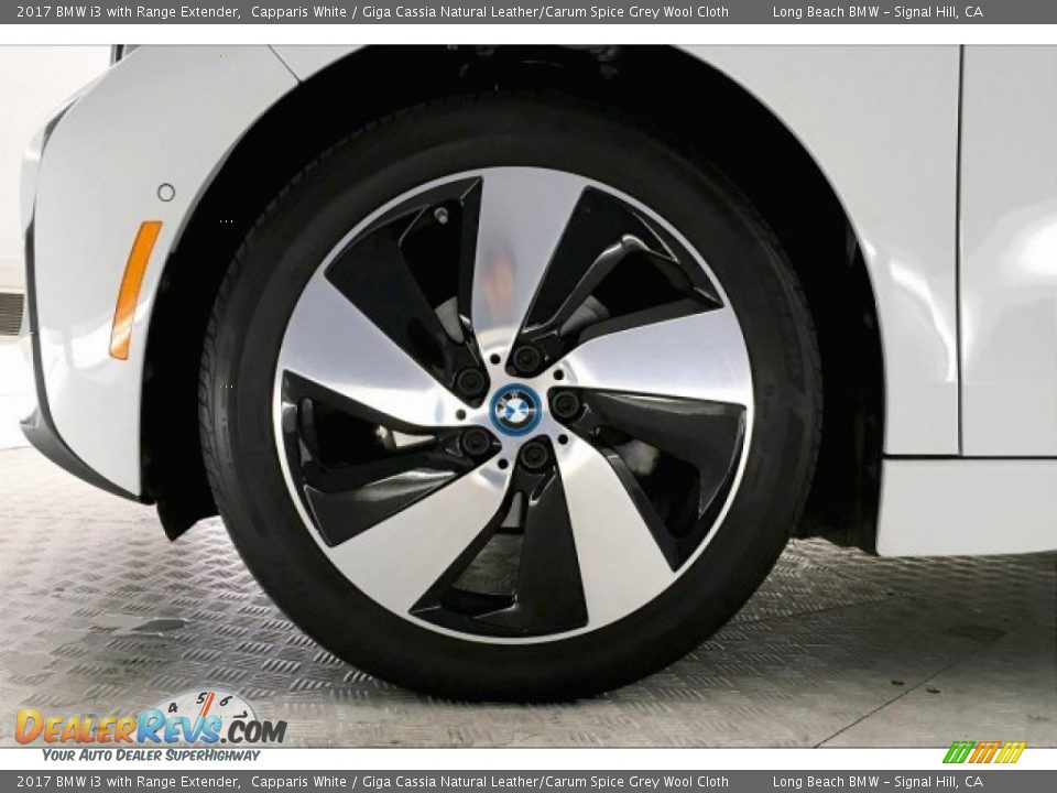 2017 BMW i3 with Range Extender Capparis White / Giga Cassia Natural Leather/Carum Spice Grey Wool Cloth Photo #8