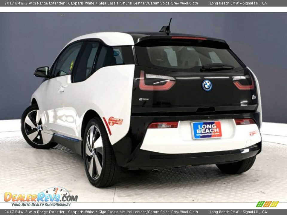2017 BMW i3 with Range Extender Capparis White / Giga Cassia Natural Leather/Carum Spice Grey Wool Cloth Photo #10