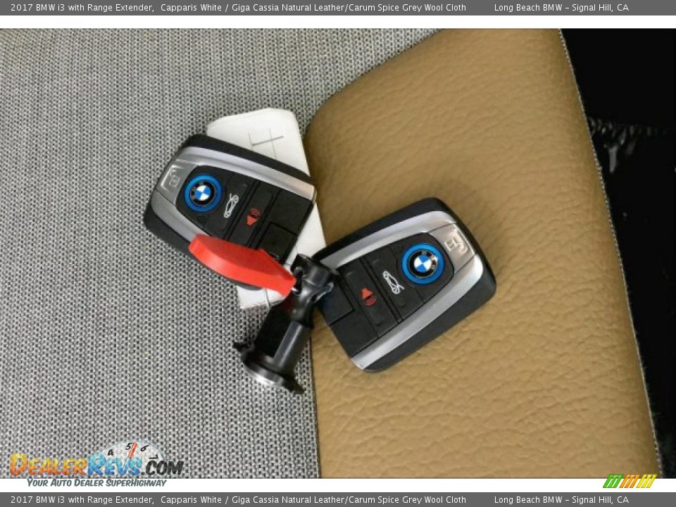 2017 BMW i3 with Range Extender Capparis White / Giga Cassia Natural Leather/Carum Spice Grey Wool Cloth Photo #11