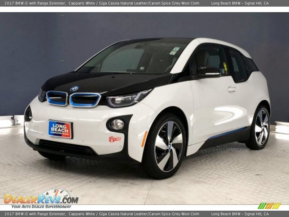2017 BMW i3 with Range Extender Capparis White / Giga Cassia Natural Leather/Carum Spice Grey Wool Cloth Photo #12