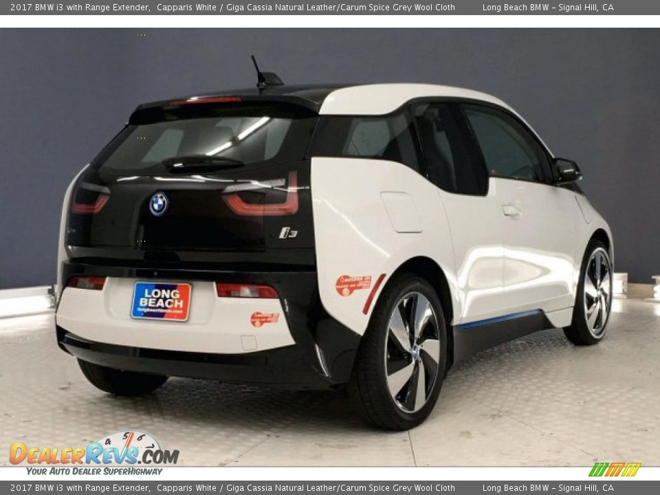 2017 BMW i3 with Range Extender Capparis White / Giga Cassia Natural Leather/Carum Spice Grey Wool Cloth Photo #30