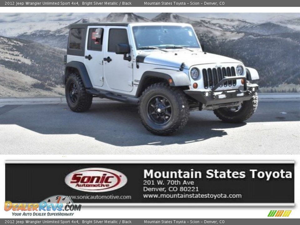 2012 Jeep Wrangler Unlimited Sport 4x4 Bright Silver Metallic / Black Photo #1