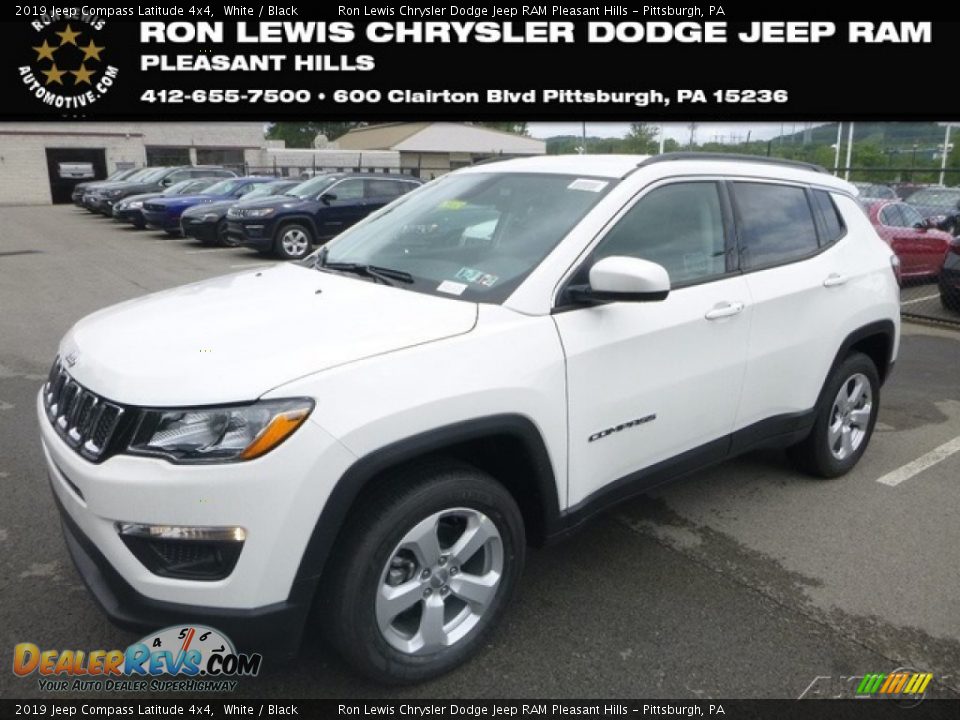 2019 Jeep Compass Latitude 4x4 White / Black Photo #1