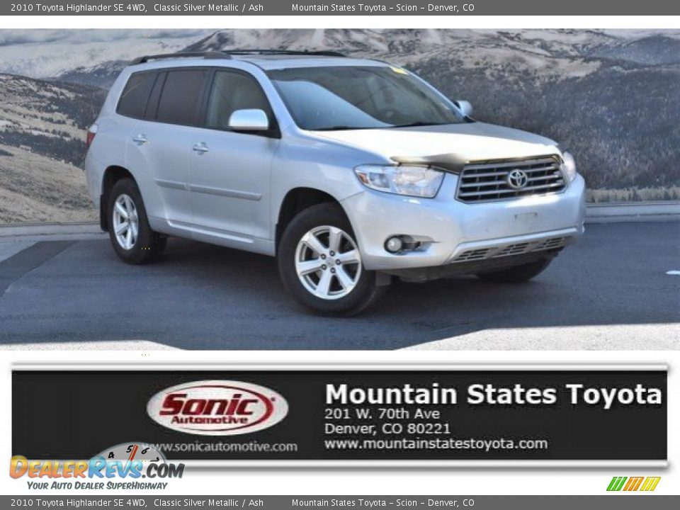 2010 Toyota Highlander SE 4WD Classic Silver Metallic / Ash Photo #1