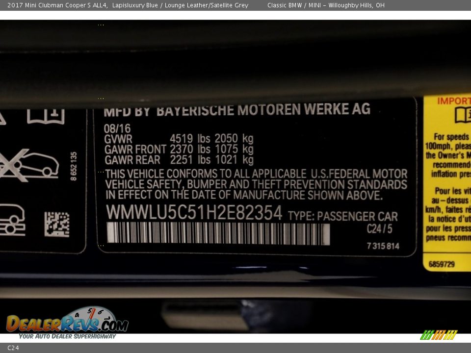 Mini Color Code C24 Lapisluxury Blue