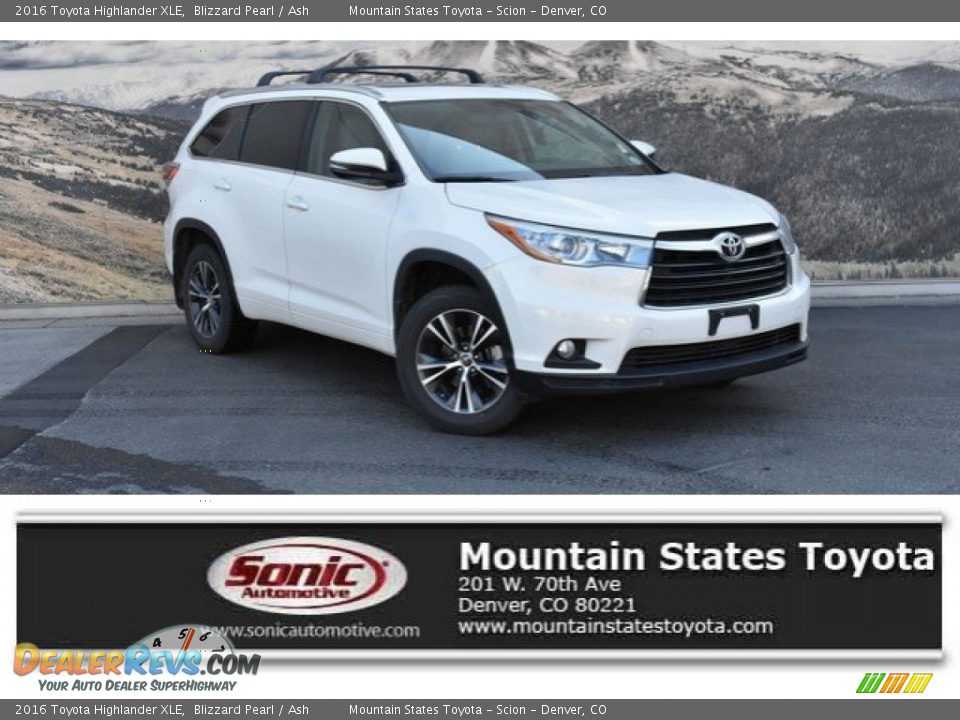 2016 Toyota Highlander XLE Blizzard Pearl / Ash Photo #1