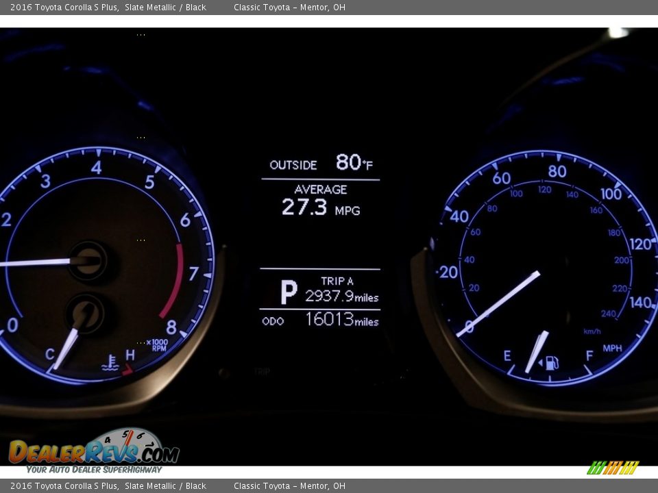 2016 Toyota Corolla S Plus Slate Metallic / Black Photo #7